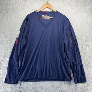 RLX Ralph Lauren Windbreaker Jacket Men's 2XL Blue Pullover Vented Lightweight